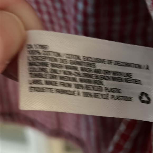 Gap Kids Red and grey plaid size 10 button-down long-sleeve shirt - Picture 3 of 4